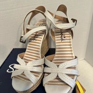 Splendid KAYLA High Heel White Wedge Sandals! Leather. Women’s Size 9.5 M.
